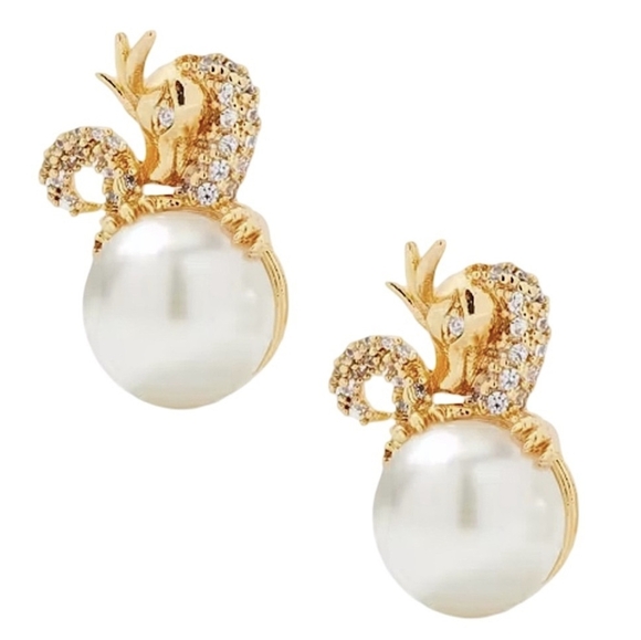 Kate Spade Dazzling Dragon Studs - post back🐉🪙💎 - Picture 1 of 16